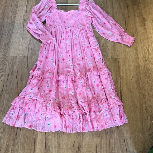 LoveShackFancy Dresses & Skirts - Love Shack Fancy Pink Floral Dress NWT Size L